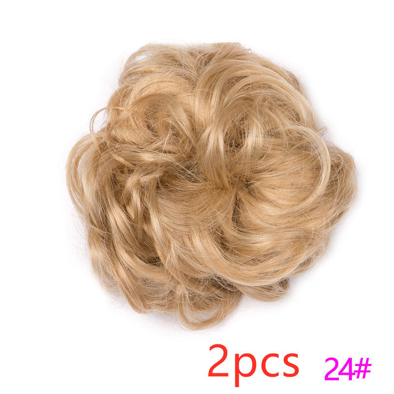 Europe, Japan, and South Korea popular hair bun fluffy natural drawstring curly hair ball head hair ring hair set female hair accessories chemical fiber hair Europe, Japan, and South Korea popular hair bun fluffy natural drawstring curly hair ball head hair ring hair set female hair accessories chemical fiber hair